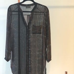 ASTR sheer long sleeve tunic